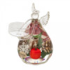 Коледен стъклен свещник DLG04C с фигура на ангел-megahome.bg