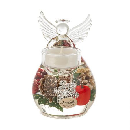 Коледен стъклен свещник DLG04C с фигура на ангел