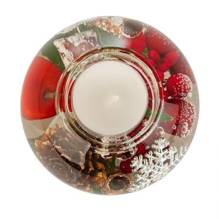 Коледен стъклен свещник DLG04H