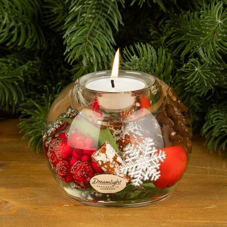 Коледен стъклен свещник DLG04H