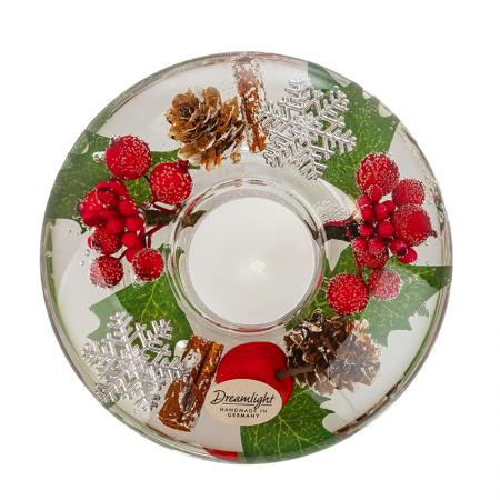 Коледен стъклен свещник DLG04K
