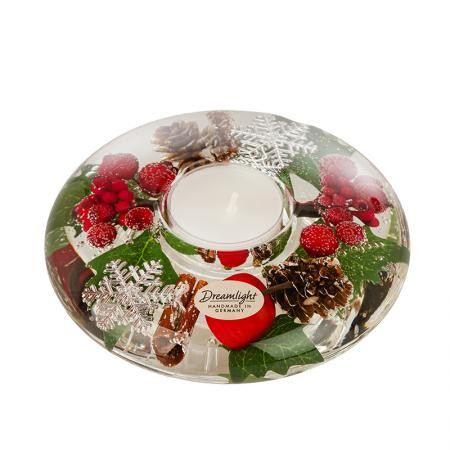 Коледен стъклен свещник DLG04K