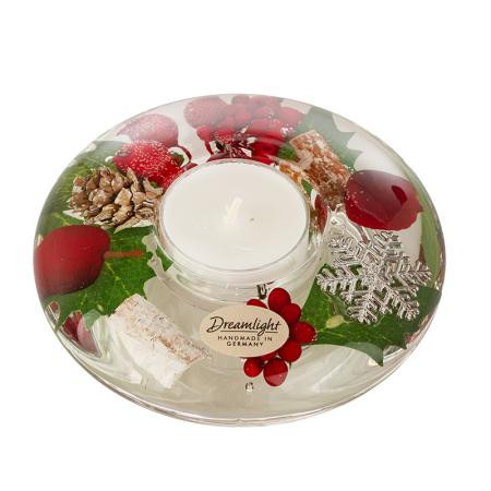 Коледен стъклен свещник DLG04L