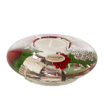 Коледен стъклен свещник DLG04L