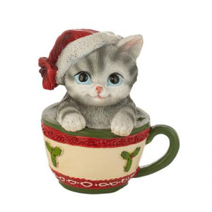Коледна фигурка Коте в чаша AR038