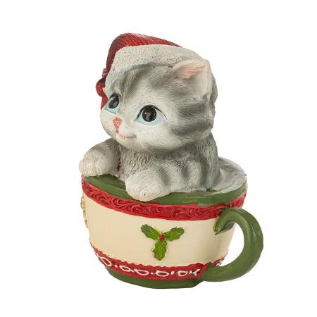 Коледна фигурка Коте в чаша AR038