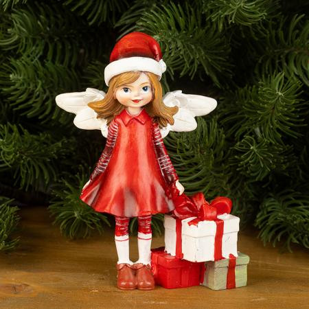 Червено ангелче с подаръци AR042