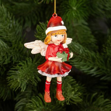 Висулка Червено ангелче с подаръци