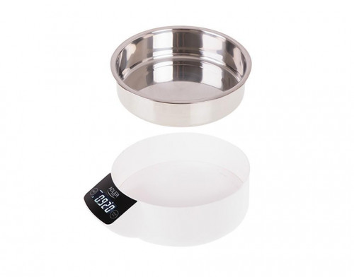 Кухненска везна с купа от неръждаема стомана и LCD дисплей