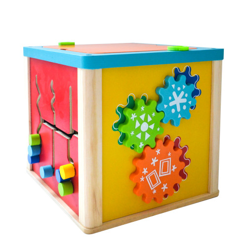Многофункционална дървена играчка - куб Acool Toy