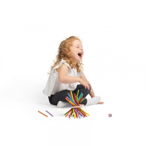Дървена игра микадо с разноцветни елементи Bigjigs