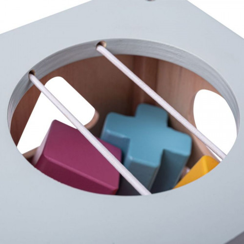 Детски дървен сортер с цветни формички Bigjigs