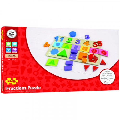 Детски дървен пъзел Числа и форми Bigjigs