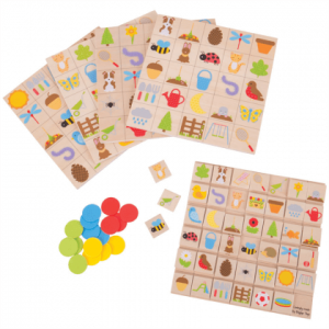 Детско дървено бинго Градина Bigjigs