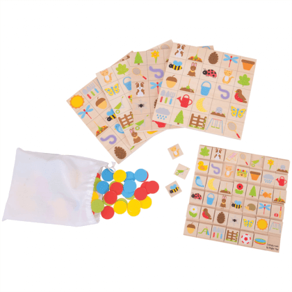 Детско дървено бинго Градина Bigjigs