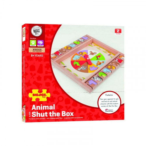 Дървена игра с животни затвори кутията Bigjigs