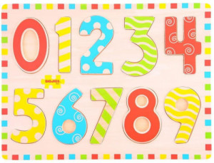 Детски дървен пъзел с числа от 0 до 9 Bigjigs