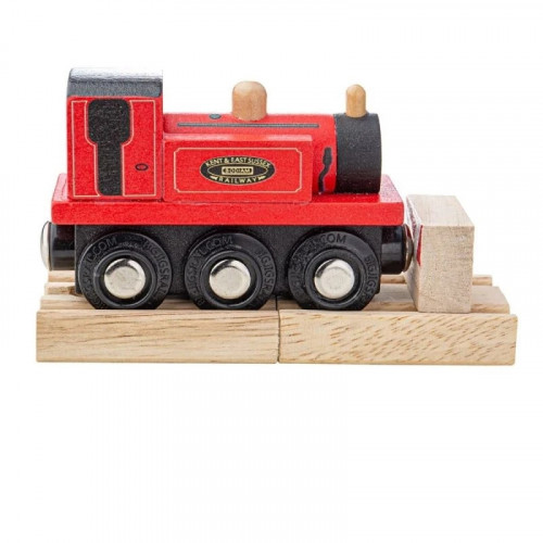 Дървен червен локомотив Териер Bigjigs Rail