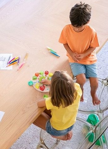 Образователна детска играчка Дървен часовник