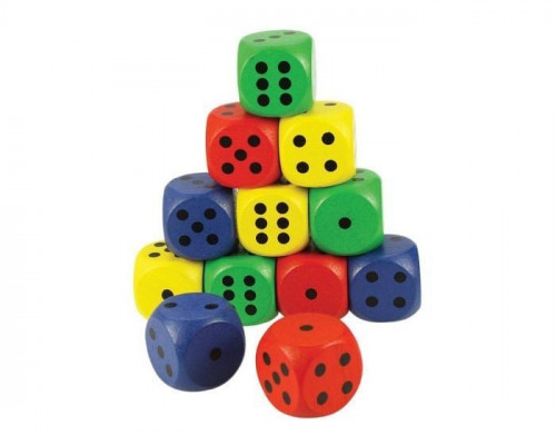 Дървени цветни зарчета Bigjigs