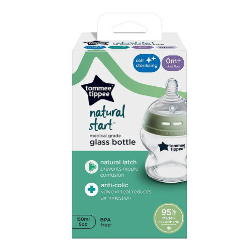 Стъклено бебешко шише Tommee Tippee Natural Start 150 мл