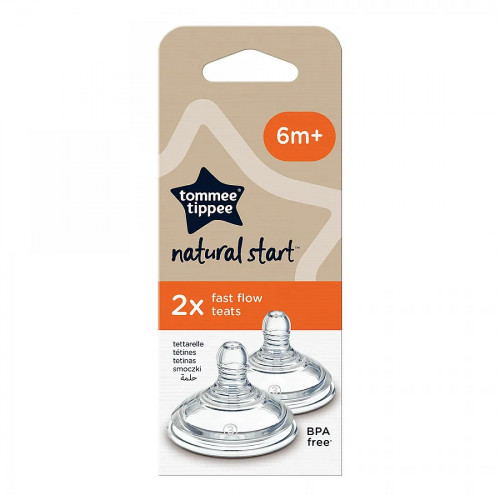 Комплект 2 биберона Tommee Tippee Natural Start FAST FLOW