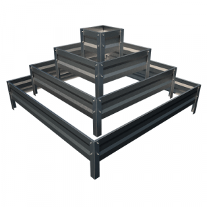 Цветарник Primaterra Square 4 - Сив Металик