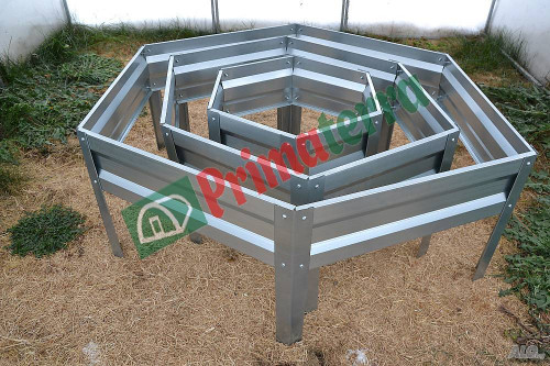 Цветарник Primaterra Hexagonal 3 - Сив Металик