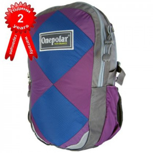 Градска раница ONE POLAR- 2 г. гаранция- сиво със синьо и лилаво