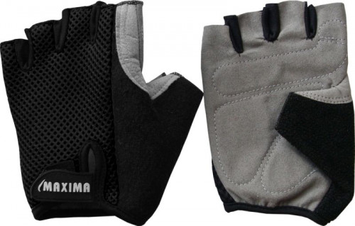 Ръкавици за колоездене MAXIMA, Велур с текстил - Черни
