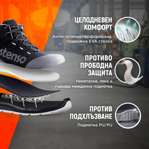 Работни обувки JETT - BLACK ANKLE MF S3