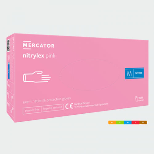 Еднократни нитрилни ръкавици MERCATOR NITRYLEX - розови