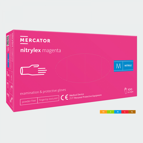 Еднократни нитрилни ръкавици MERCATOR NITRYLEX Magenta