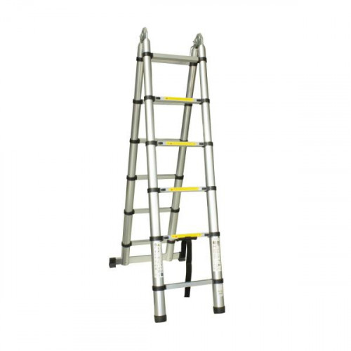 Телескопична двураменна алуминиева стълба GRASKO 3.8 m