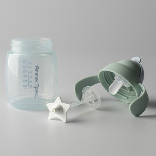 TRAINER STRAW НЕРАЗЛИВАЩА СЕ ЧАША СЪС СЛАМКА И ДРЪЖКИ 240мл 6м+