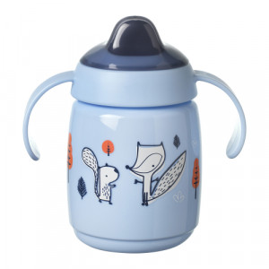 SUPERSTAR НЕРАЗЛИВАЩА СЕ ЧАША С МЕК Н-К с дръжки 300мл 6м син