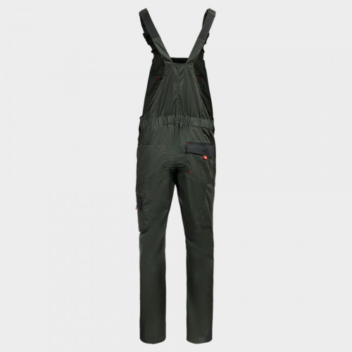 Работен полугащеризон PRISMA LIGHT STRETCH OLIVE -BLACK