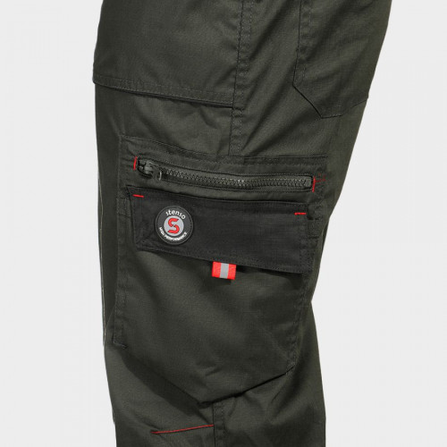 Работен полугащеризон PRISMA LIGHT STRETCH OLIVE -BLACK