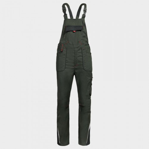 Работен полугащеризон PRISMA LIGHT STRETCH OLIVE -BLACK