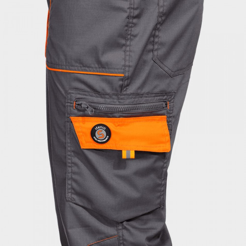 Работен полугащеризон PRISMA LIGHT STRETCH GREY -ORANGE