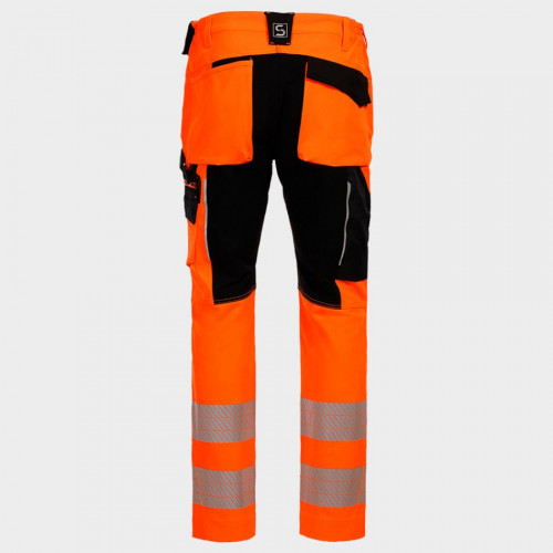 Сигнален работен панталон REVOLT HV 4STRETCH- ORANGE