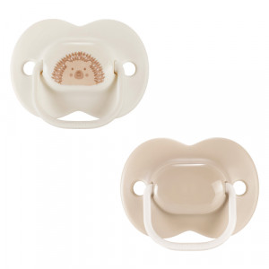 Ортодонтични залъгалки AnyTime 2 бр.0- 6 м бежово и крем Таралеж