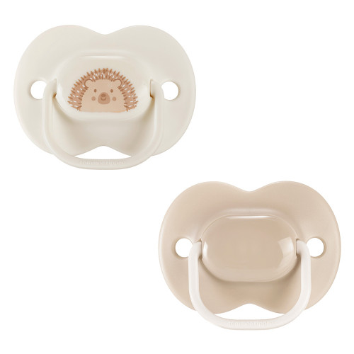 Ортодонтични залъгалки AnyTime 2 бр.0- 6 м бежово и крем Таралеж