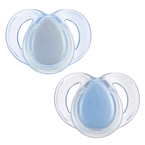 2 бр. залъгалки Tommee Tippee Night Time 6-18 м-бяло и синьо