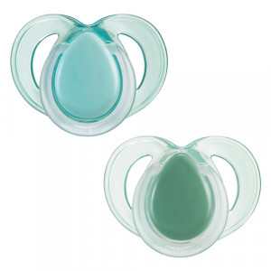 2 бр. залъгалки Tommee Tippee Night Time 18 - 36 м-бяло и зелено