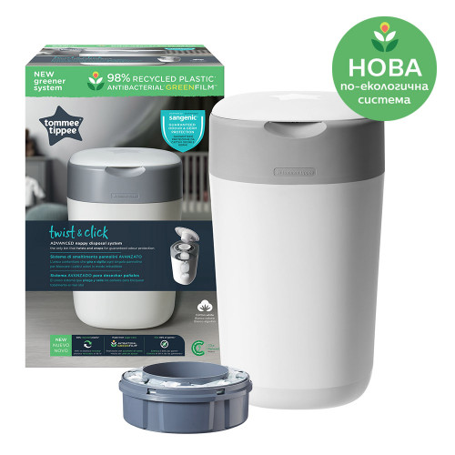 Хигиенен кош за памперси Tommee Tippee Twist&Click - бял