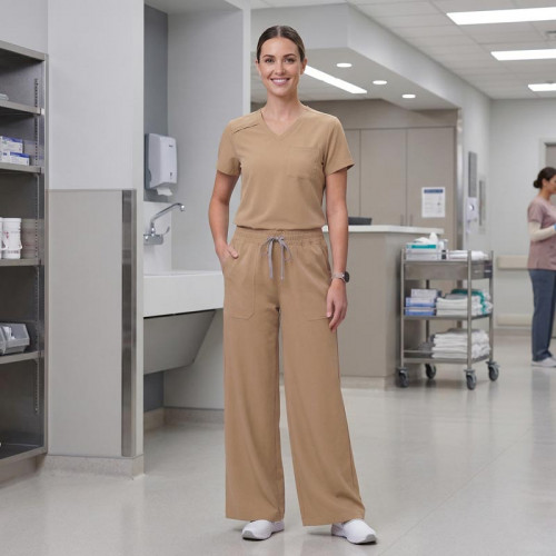 Медицински панталон Bwell AURELIA Straight - Latte