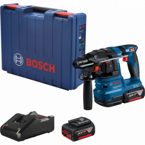 Bosch акумулаторен перфоратор gbh 185 с 2x4.0 ah и зарядно в куф