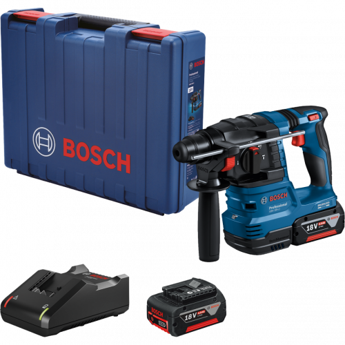 Bosch акумулаторен перфоратор gbh 185 с 2x4.0 ah и зарядно в куф