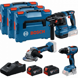 BOSCH Акумулаторен комплект GBH 18V-22 + GSR 18V-65 + GWS 18V-8
